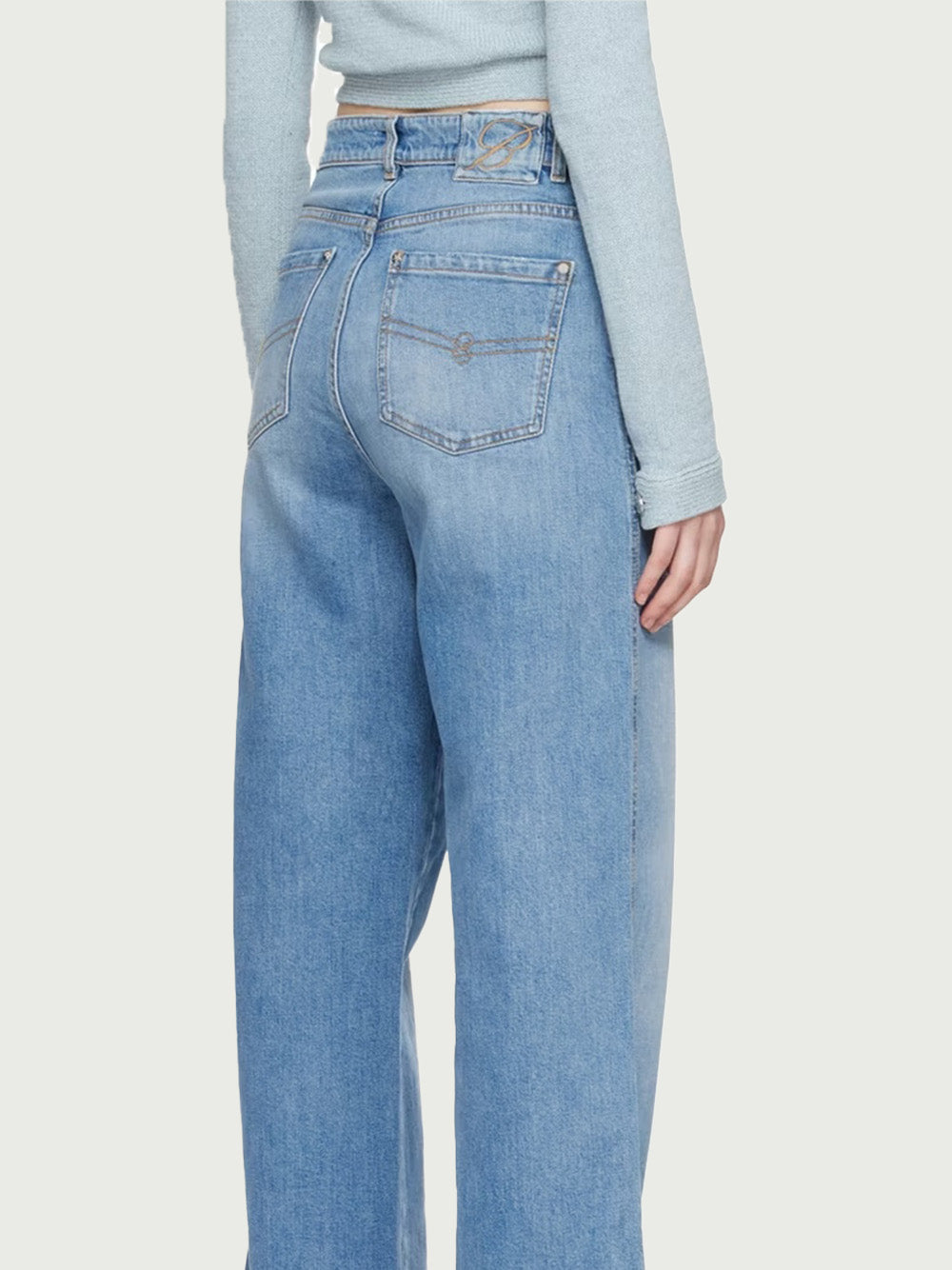 BLEACH-WASH BOYFRIEND JEANS