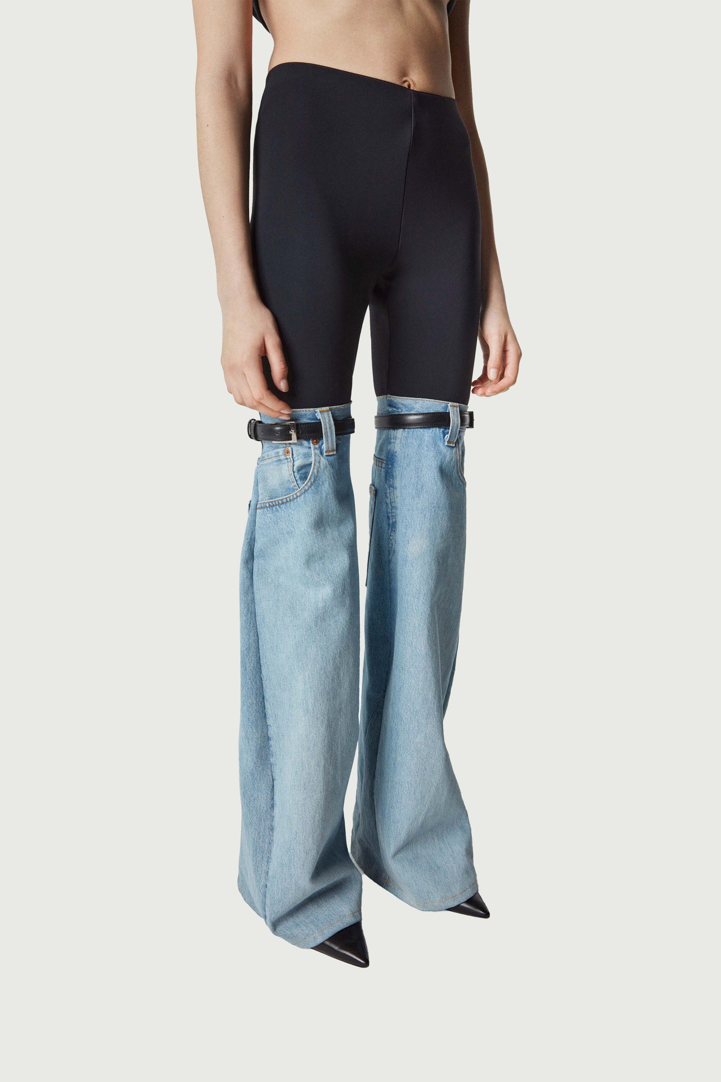 HYBRID FLARE DENIM TROUSERS