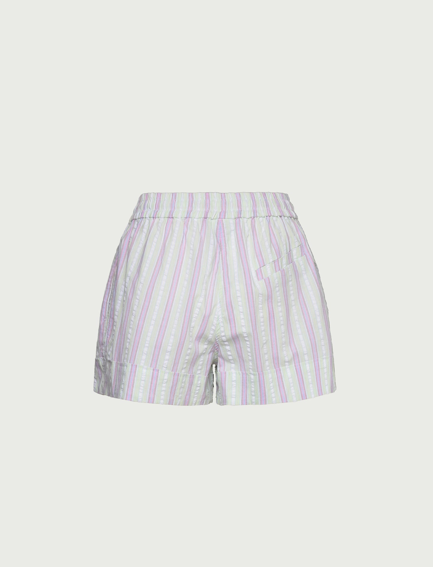 STRIPE SEERSUCKER ELASTICATED SHORTS