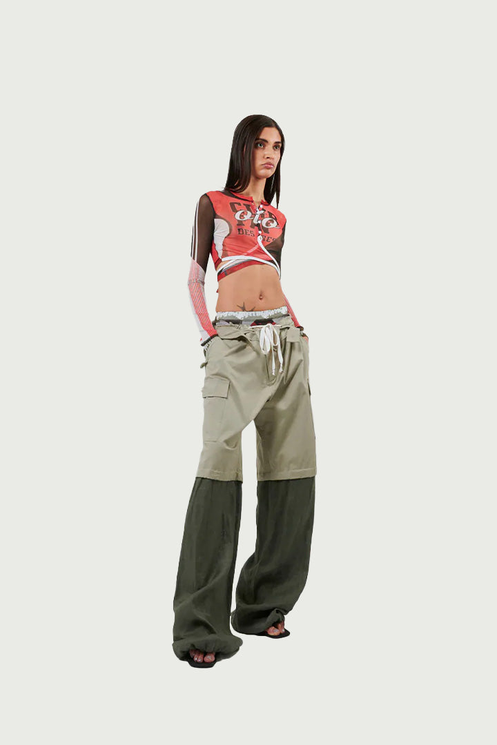 ASYMMETRIC WAIST CARGO PANTS