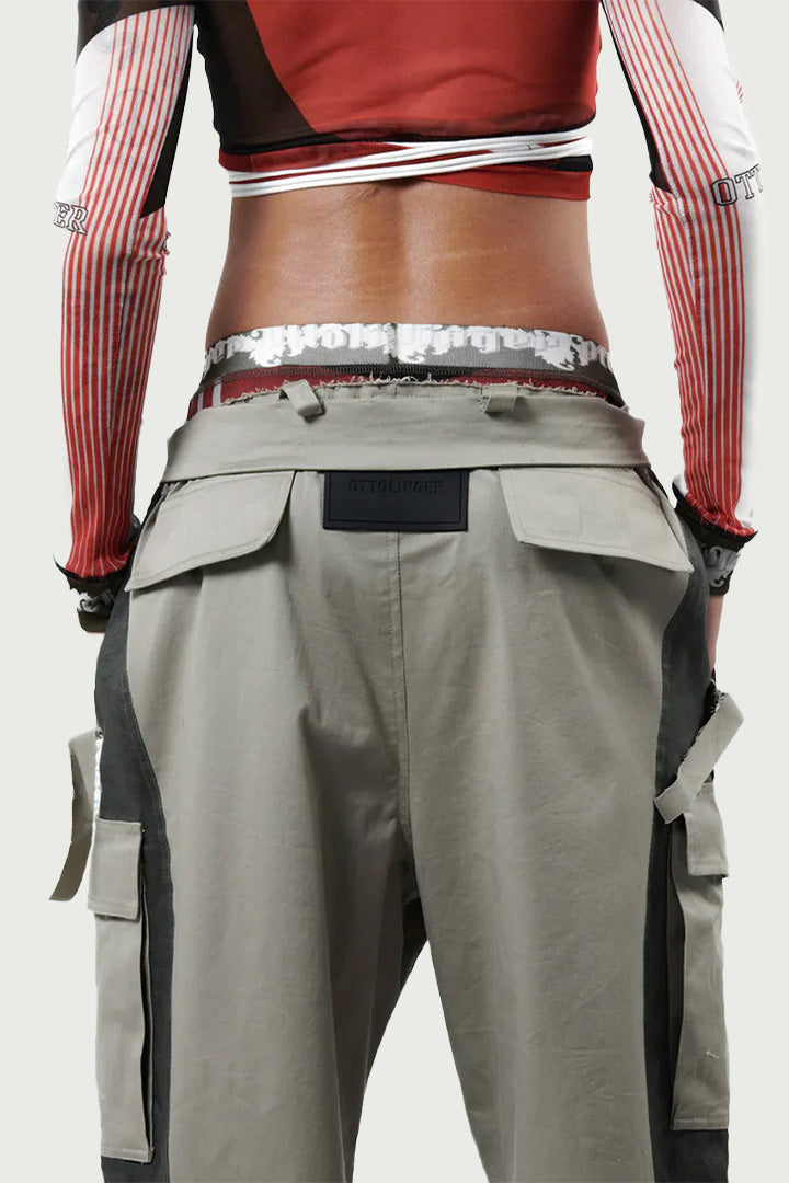 ASYMMETRIC WAIST CARGO PANTS