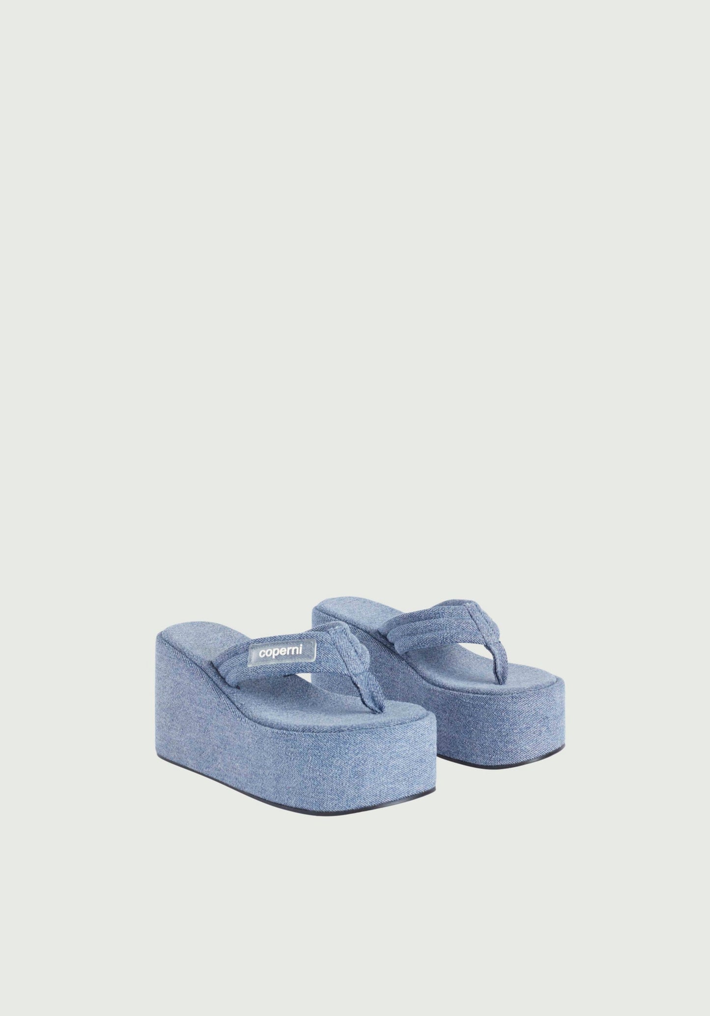 DENIM BRANDED WEDGE SANDAL