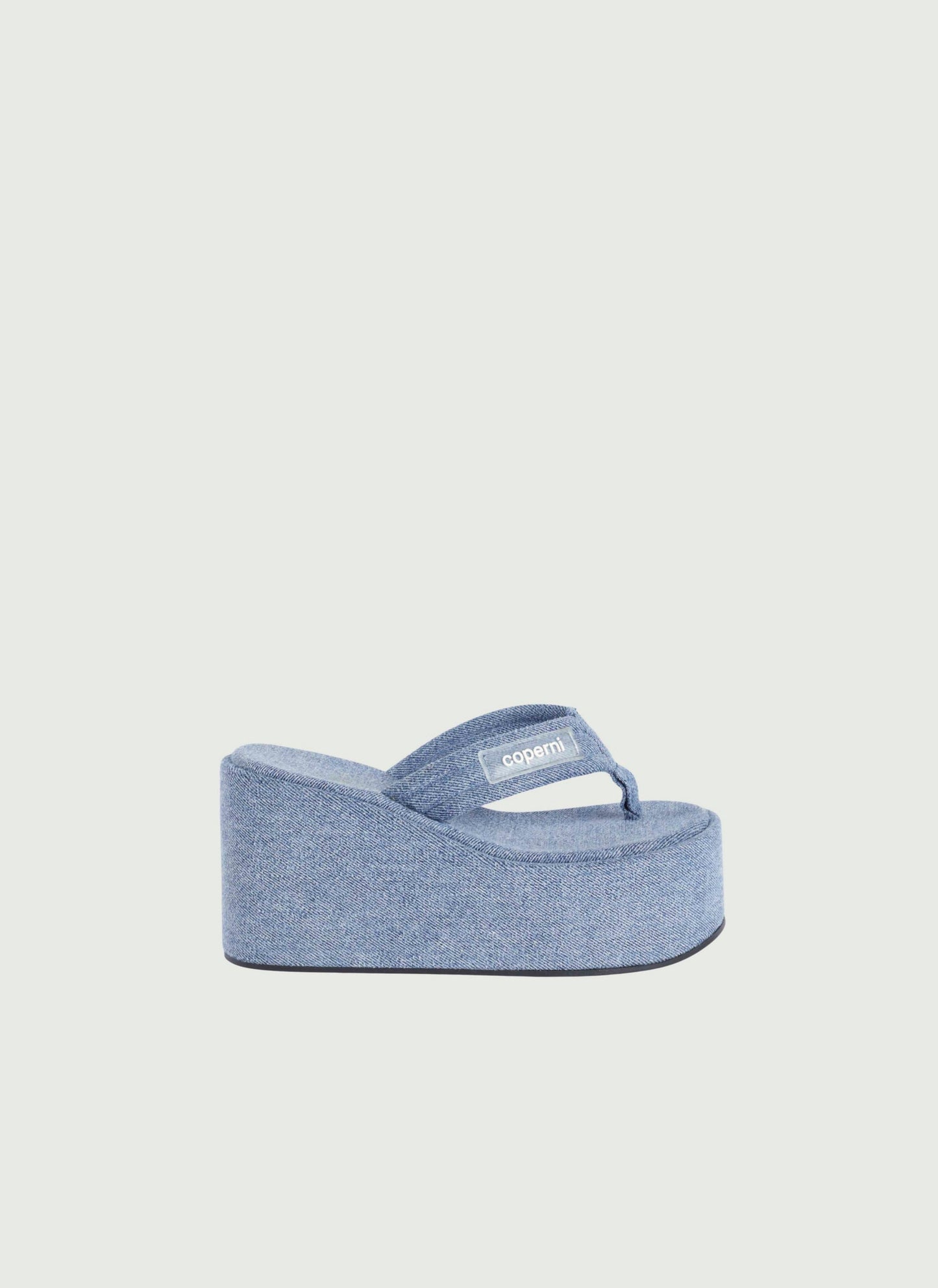 DENIM BRANDED WEDGE SANDAL