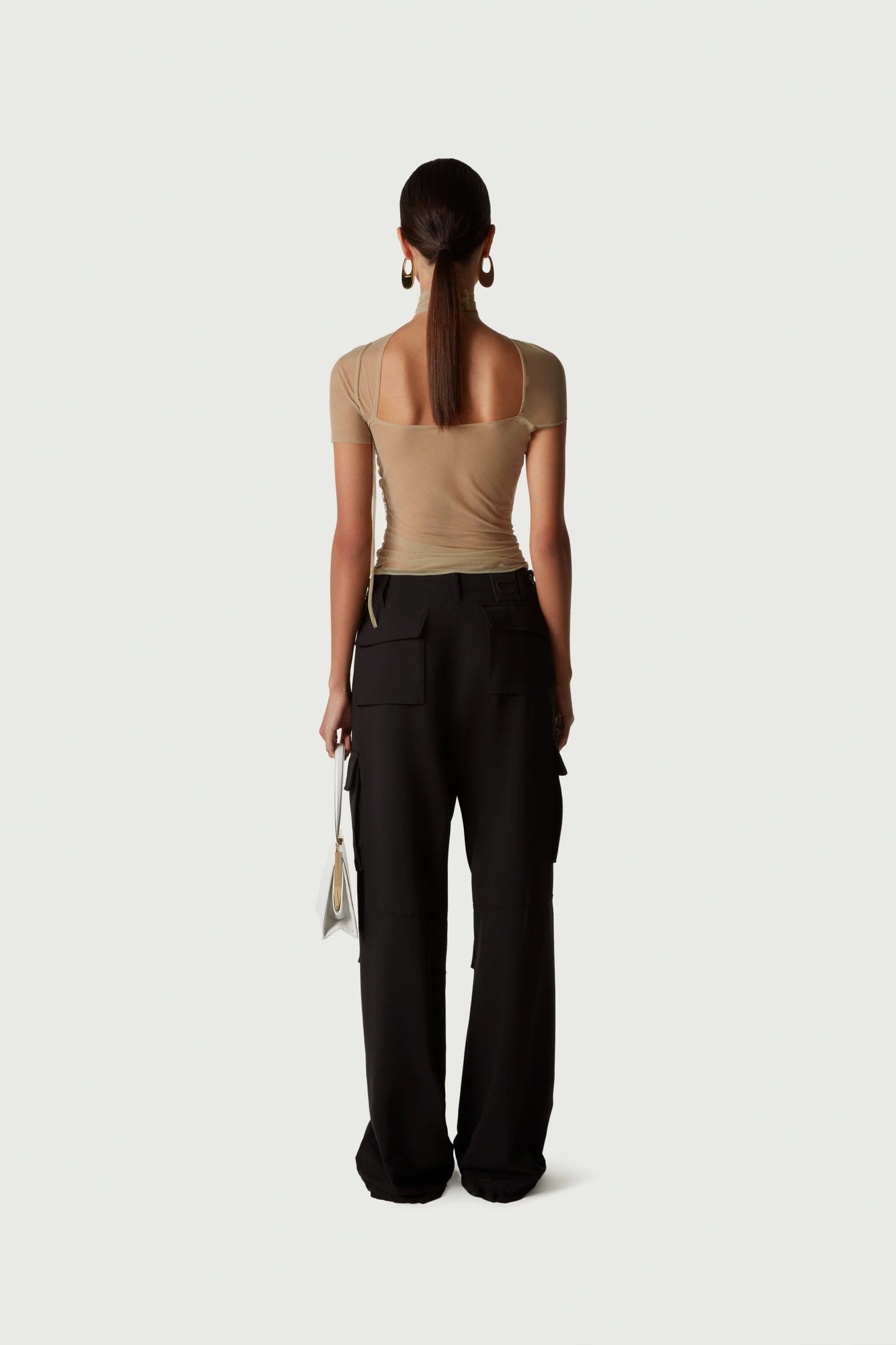 TAILORED WIDE LEG CARGO PANTS