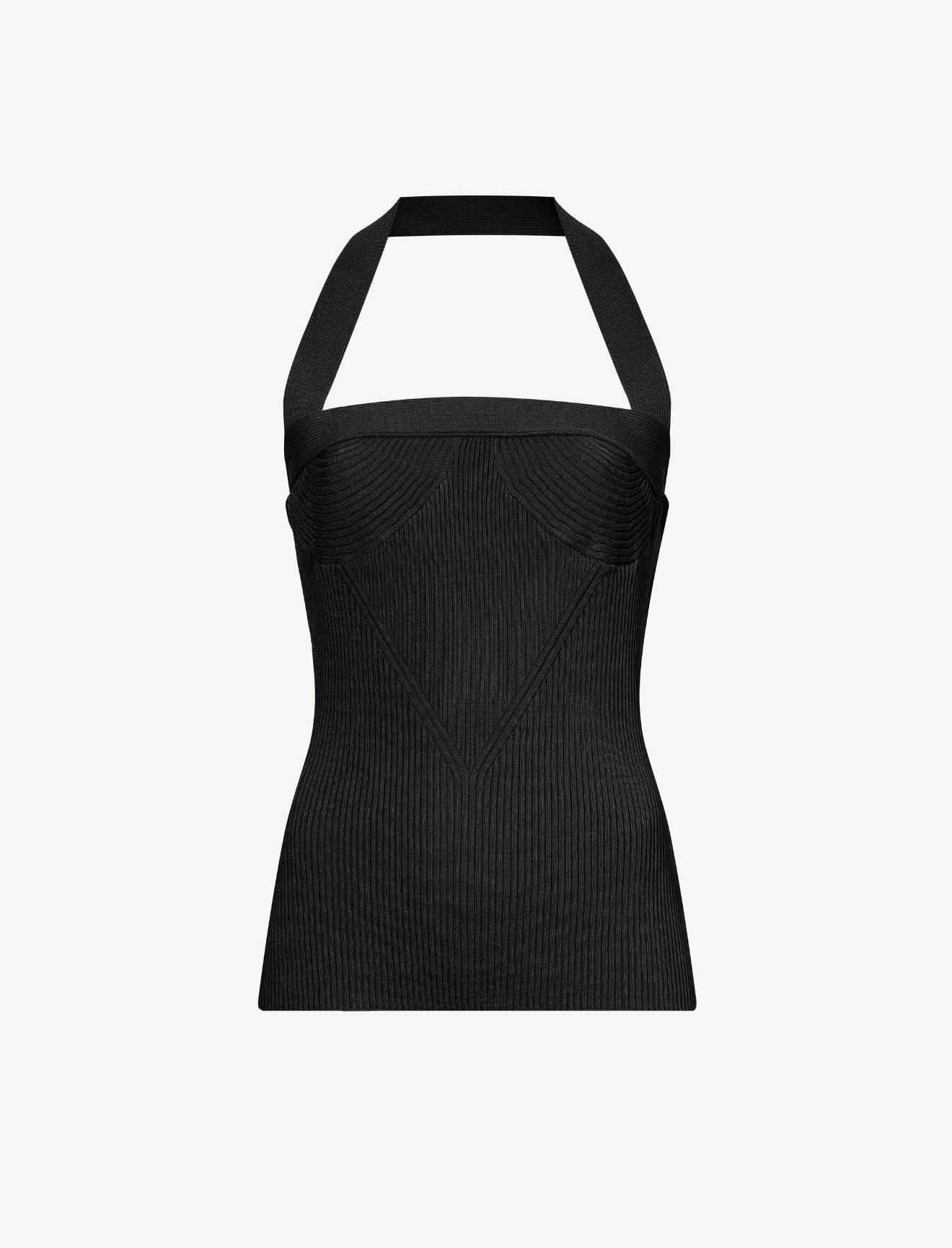 VISCOSE KNIT HALTER TOP